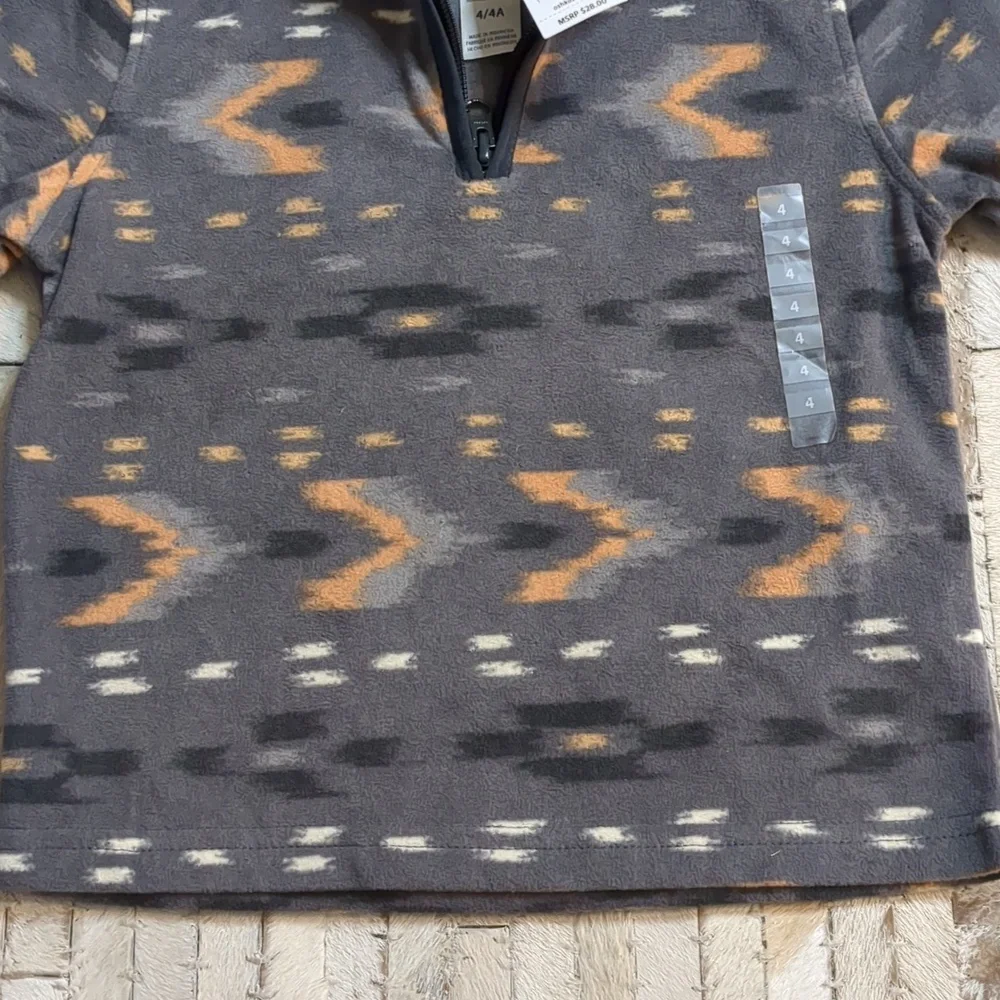 OshKosh B'gosh Boys' Mountain Aztec‎ Print Microfleece Quarter Zip Pullover
